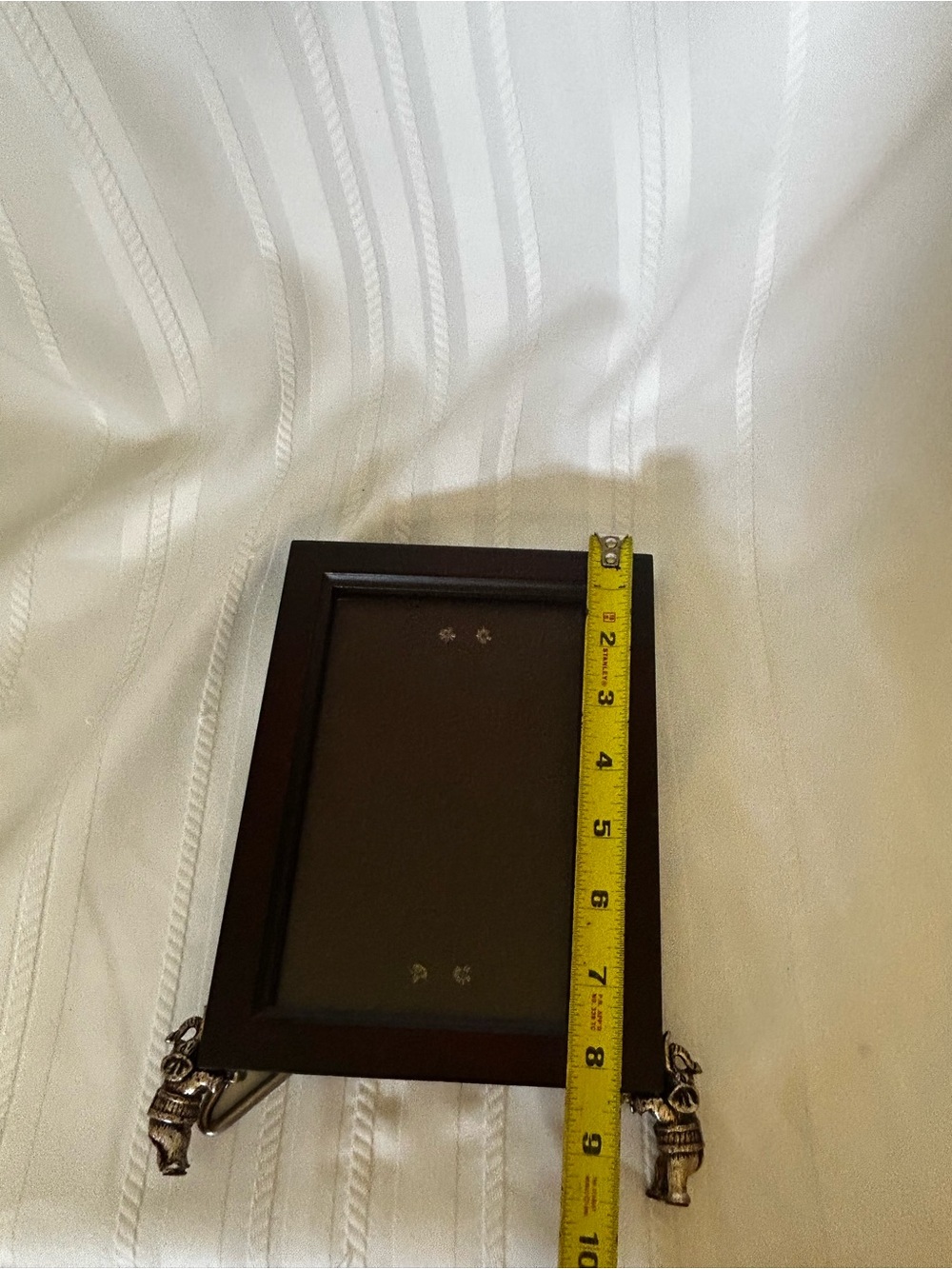Vintage The Bombay Company Picture Frame Brown Silver-Tone Elephants Boho-Chic - Picture 6 of 7